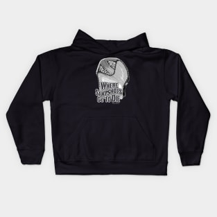 Where Slapshots Go To Die (Hockey) Kids Hoodie